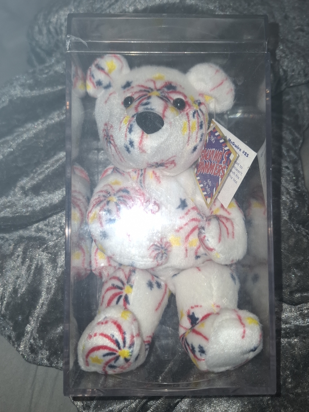 99'Salvinos Bammers* Mark McGwire #25***White Fireworks Pattern Collectible Bear - Picture 6 of 6